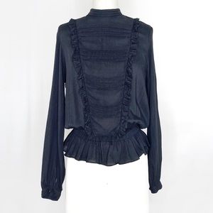 Scotch & Soda Victorian Style Ruffled Blouse Black XSmall
